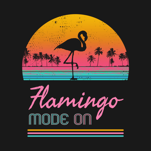 Flamingo 80s Vaporwave Retro Vintage Sunset by Radarek_Design