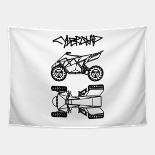 Cybertruck ATV CyberQuad Blueprint Tapestry