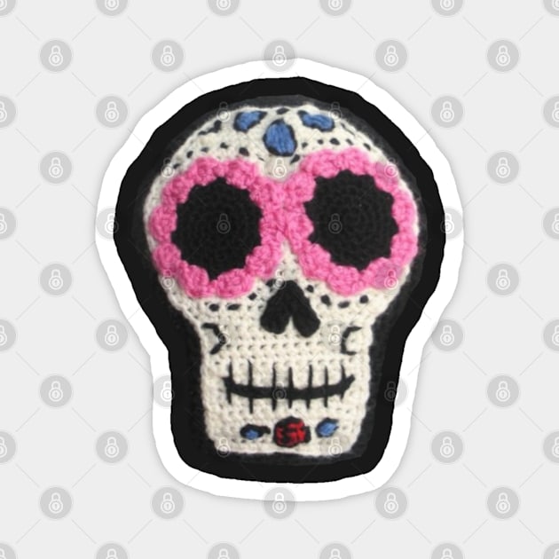 Sugar Skull Crochet Magnet by LuvbuzzArt