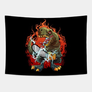 T-REX use Chainsaw Tapestry