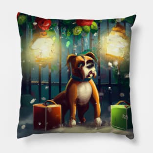 Cute Boxer Drawing Pillow