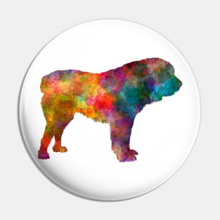 Central Asian Shepherd Dog in watercolor Pin