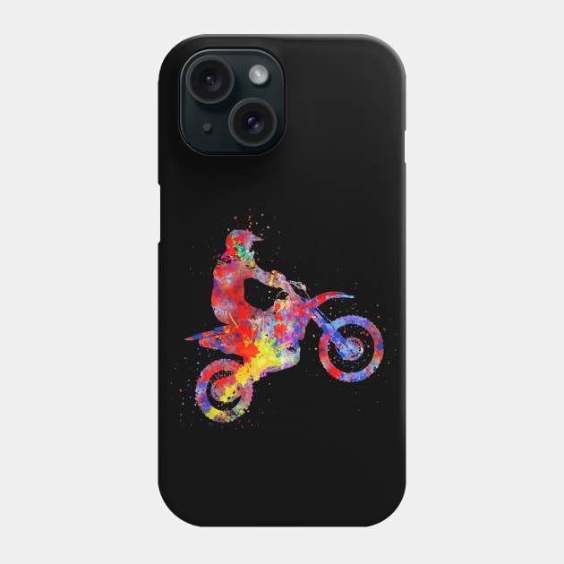 Motocross dirt bike, Phone Case by RosaliArt