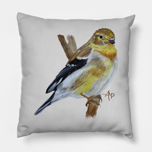 American Goldfinch Pillow by ampomata
