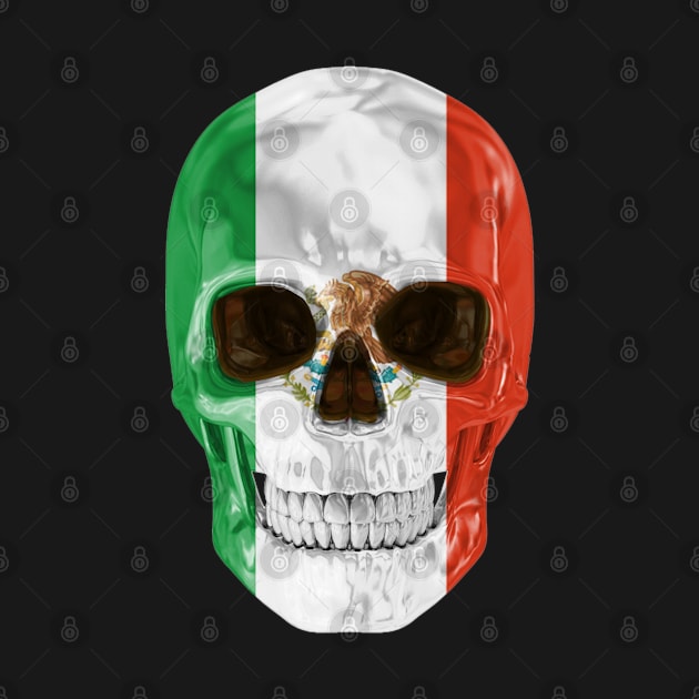 Mexico Flag Skull - Gift for Mexican With Roots From Mexico by Country Flags