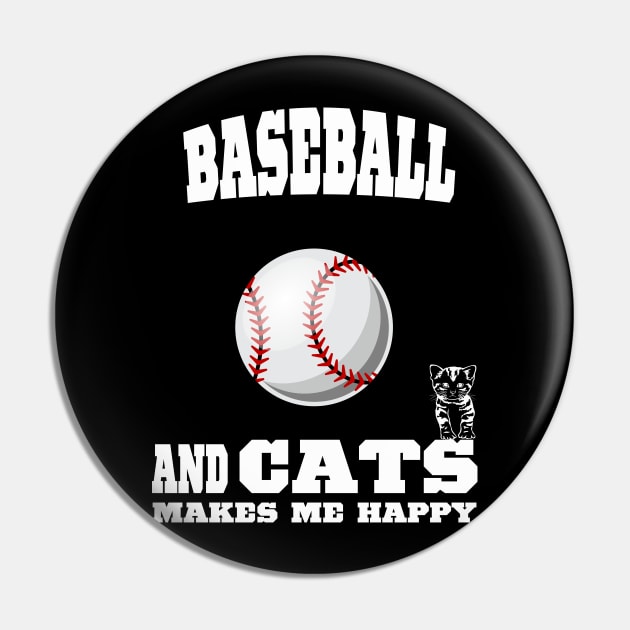 Baseball And Cats Makes Me Happy Pin by kooicat