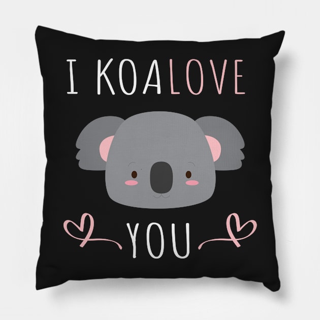 I Koalove You Funny Valentine's Day Saying Pillow by WassilArt