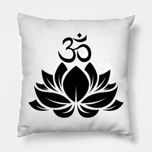 Lotus Black Pillow