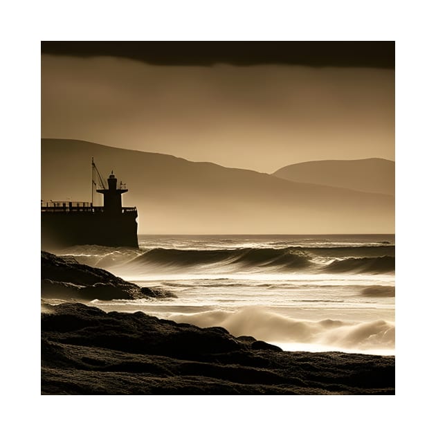 Victorian Coastal landscape Waves Pier Photo by druidwolfart