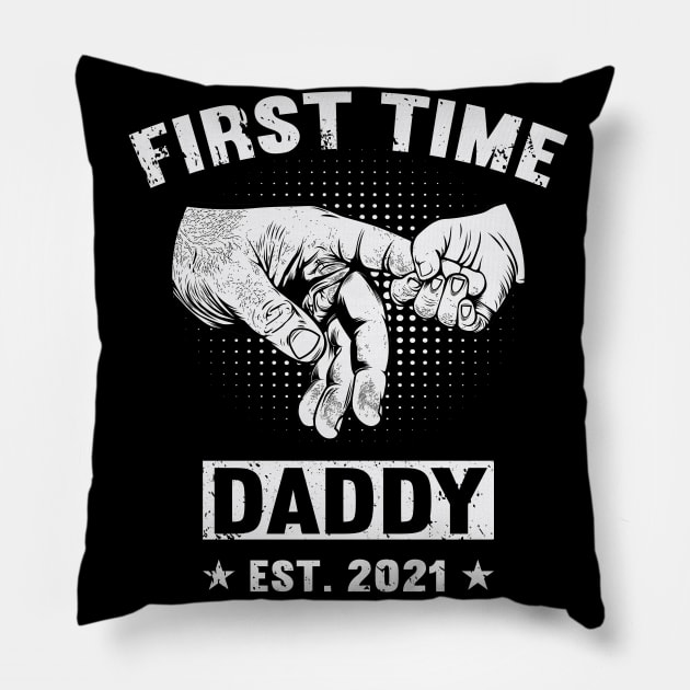 Father's Day 2021 First Time Daddy 2021 Happy Father's Day 2021 Pillow by Charaf Eddine