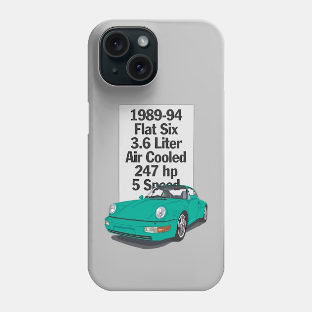 Vintage mint green 964 Phone Case by stripedbeetlee