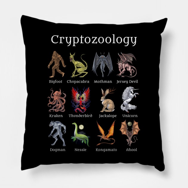 Cryptozoology Creatures Pillow by underheaven