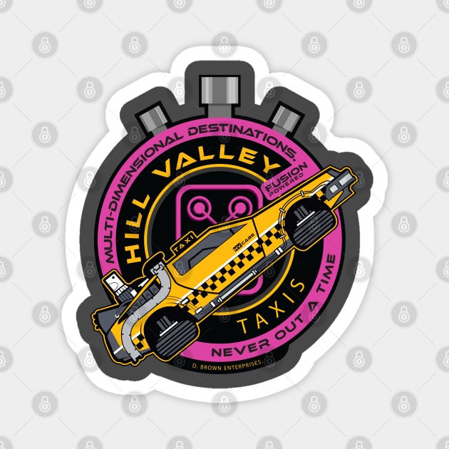 Hill Valley Taxi Company Magnet by DeepDiveThreads