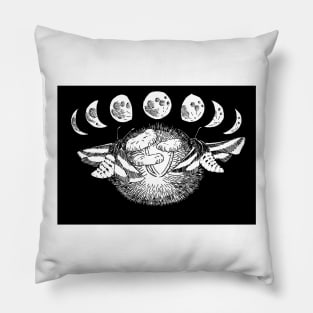 moon moth mushroom Pillow