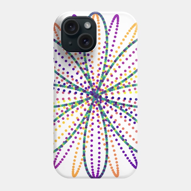 Fireworks Flower | Rainbow Rose Curve White Phone Case by aRtVerse