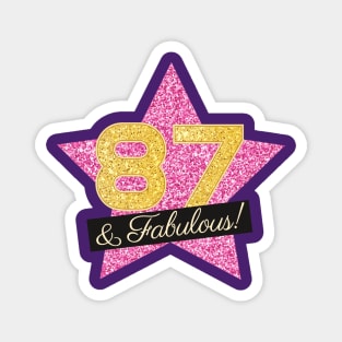 87th Birthday Gifts Women Fabulous - Pink Gold Magnet