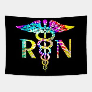 Lovely Rn Registered Nurse Tie Dye T-Shirt Tapestry