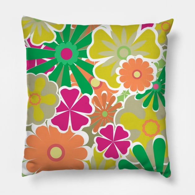 Colorful Floral Pattern Pillow by FloralPatterns