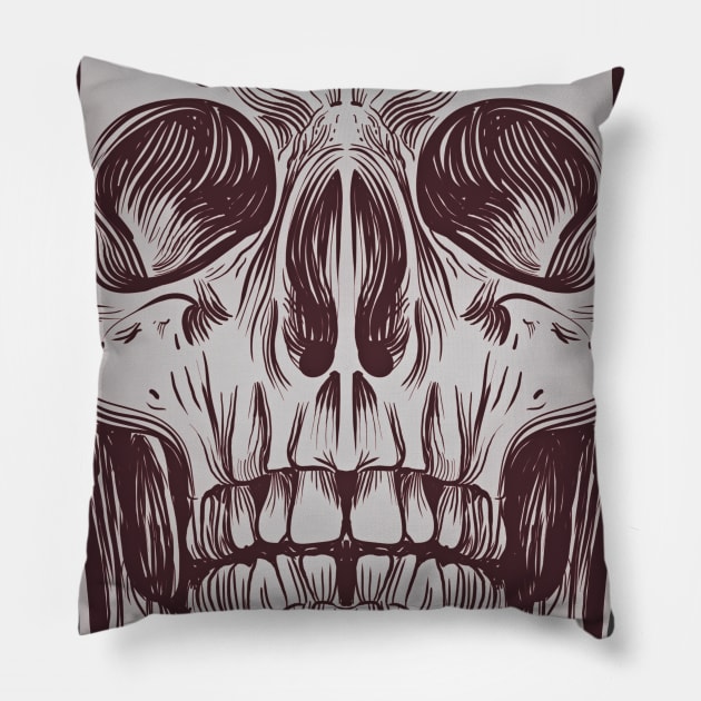 Front Skull Pillow by fakeface