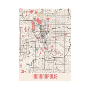 Indianapolis - Indiana Chalk City Map T-Shirt