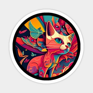 The Cat Lovers Colorful - Love Cats Magnet