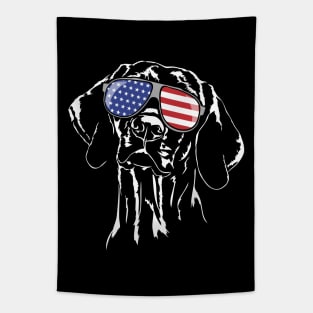 Proud Hungarian Vizsla American Flag sunglasses patriotic dog Tapestry