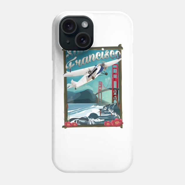 San Francisco travel poster Phone Case by nickemporium1