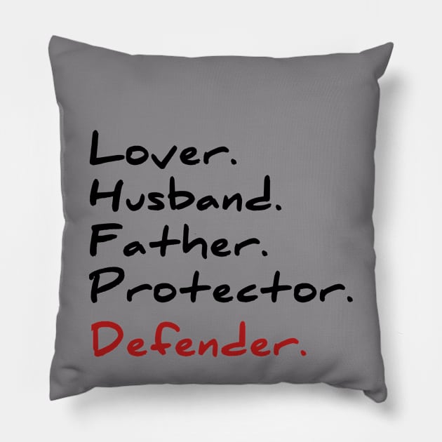 Husband daddy protector hero T-shirt cool Father dad tee Pillow by Ehabezzat