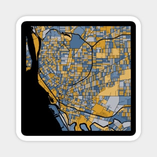 Buffalo Map Pattern in Blue & Gold Magnet