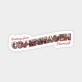 Greetings from Copenhagen in Denmark vintage style retro souvenir Magnet