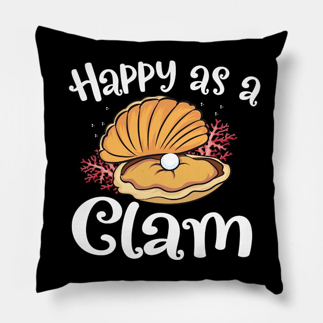 Happy as a clam Pillow by UNXart