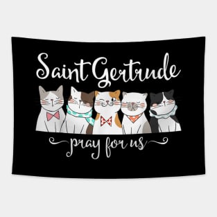 St. Gertrude of Nivelles Patron Saint of Cats Lovers Tapestry