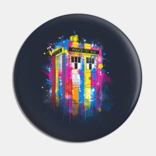 rainbow tardis Pin