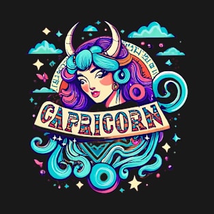 Capricorn Zodiac Vibes: Vintage Horoscope Design T-Shirt