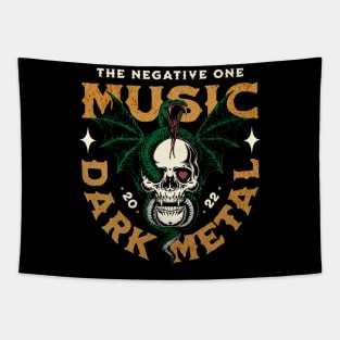 dark skull and snake v6 Tapestry