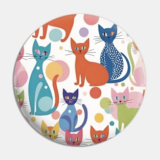 Chromatic Cat Carnival: A Vibrant Feline Pattern Fiesta Pin