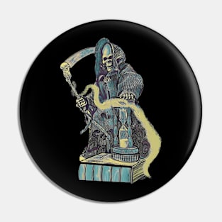 Grim Reaper art Cool gamer skull Pin