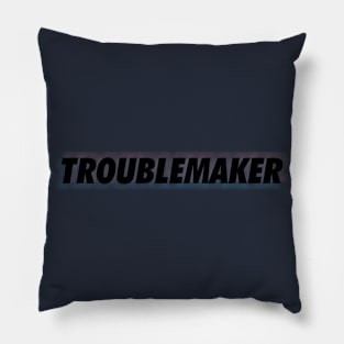 troublemaker black neon outer Pillow