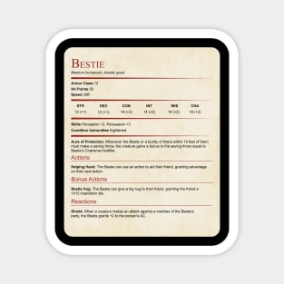 D&D Bestie Statblock Magnet