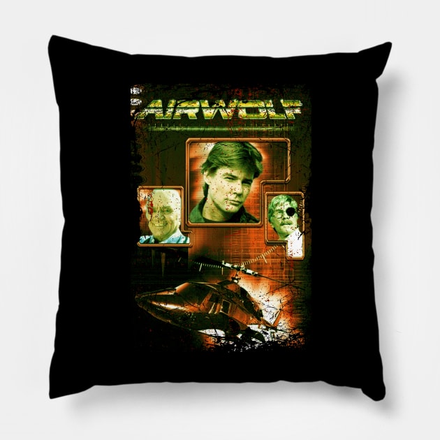 The Thundering Chopper Airwolfs Movie Tee Pillow by SaniyahCline