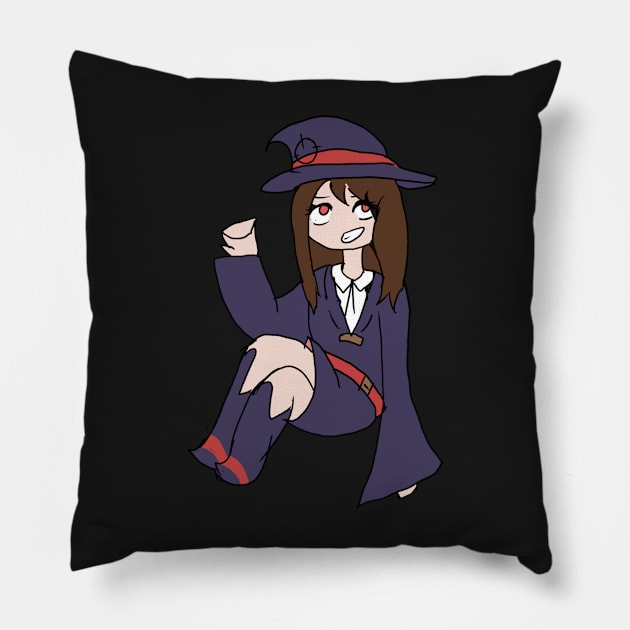 Atsuko Kagari Chibi Sticker, Button, + Others Pillow by nhitori