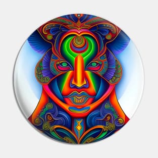 New World Gods (14) - Mesoamerican Inspired Psychedelic Art Pin