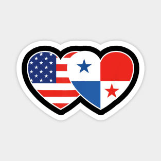 PANAMA USA Flag Twin Heart T Shirt for Panamanian Americans Magnet