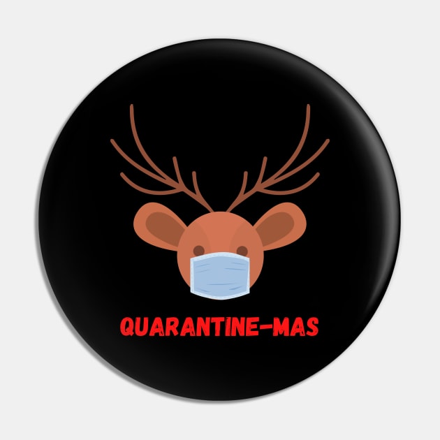 Quarantine-Mas Reindeer Christmas in Quarantine Reindeer with a Mask Social Distancing Pin by nathalieaynie