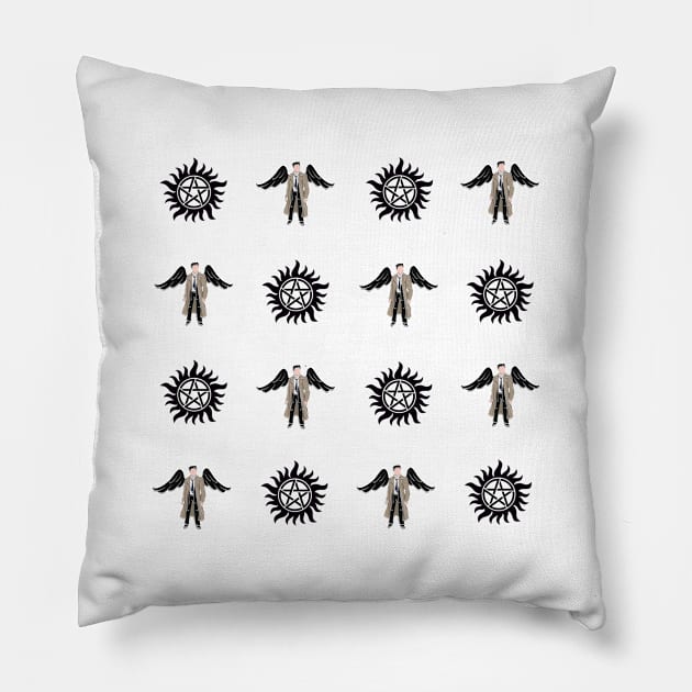 Castiel Pattern Pillow by fsketchr