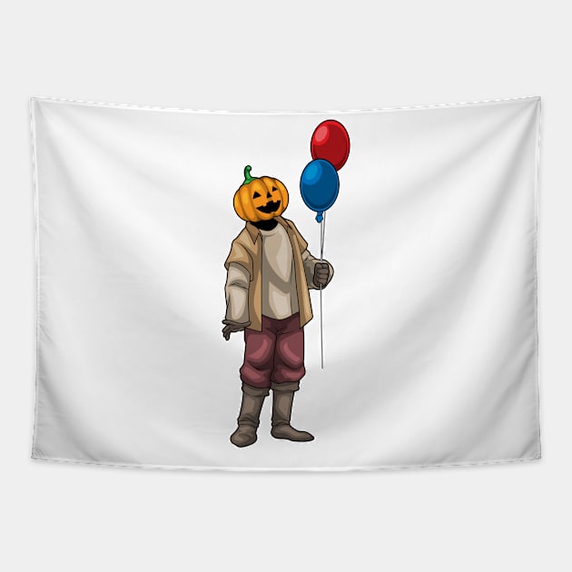 Jack O Lantern Halloween Balloons Tapestry by Markus Schnabel