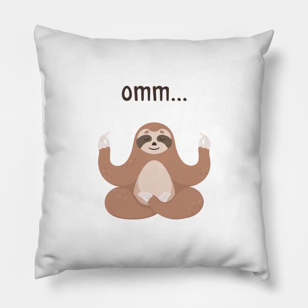 Cute sloth sitting lotus yoga pose. Funny sloth meditate Pillow by crocozen