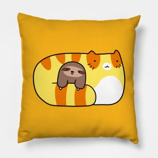 Tabby and Baby Sloth Pillow