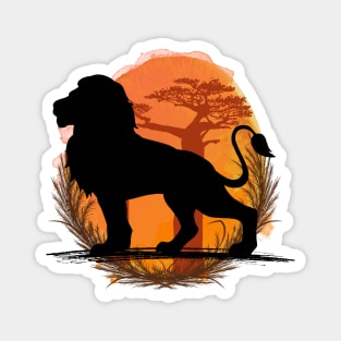 Lion Silhouette - Savannah Magnet