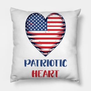 Patriotic Heart | Embrace the Spirit of the 4th of July Pillow